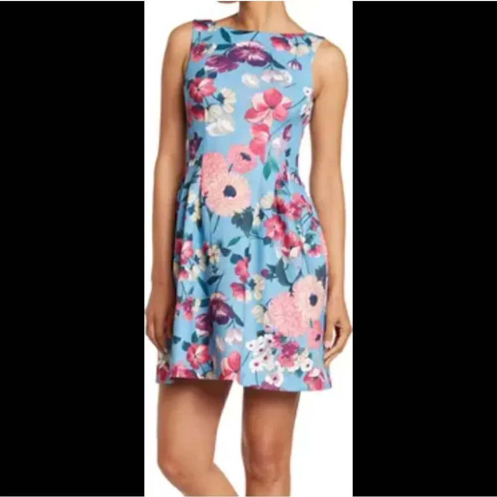 Vince Camuto Sleeveless Printed Floral Mini Dress Size 12 - Picture 9 of 9